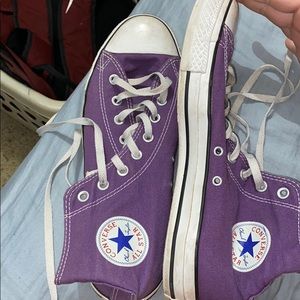 purple high top converse